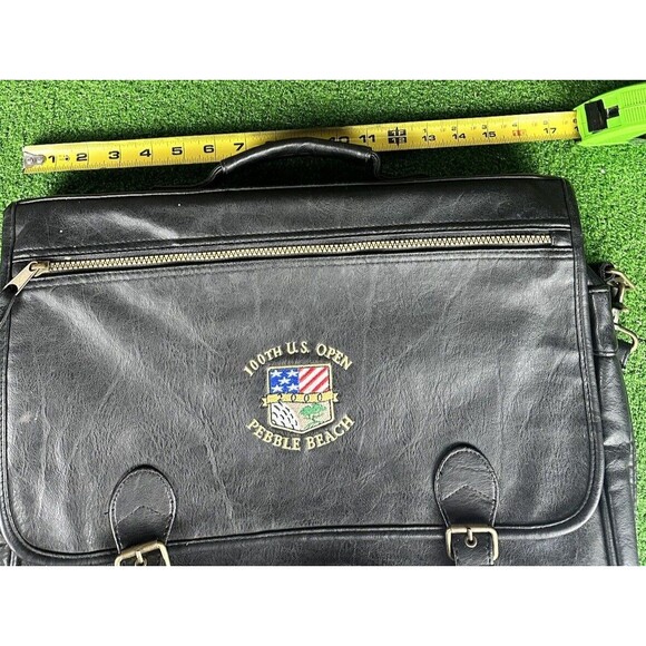 Pebble Beach US open 100th 2000 tiger woods  Leather Messenger Briefcase Satchel - Picture 1 of 7